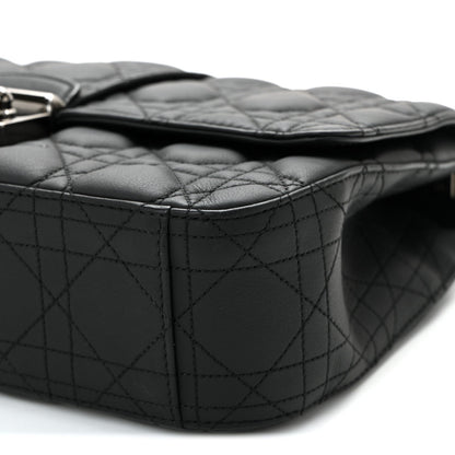 Ultra Matte Calfskin Cannage Medium Miss Dior Flap Black