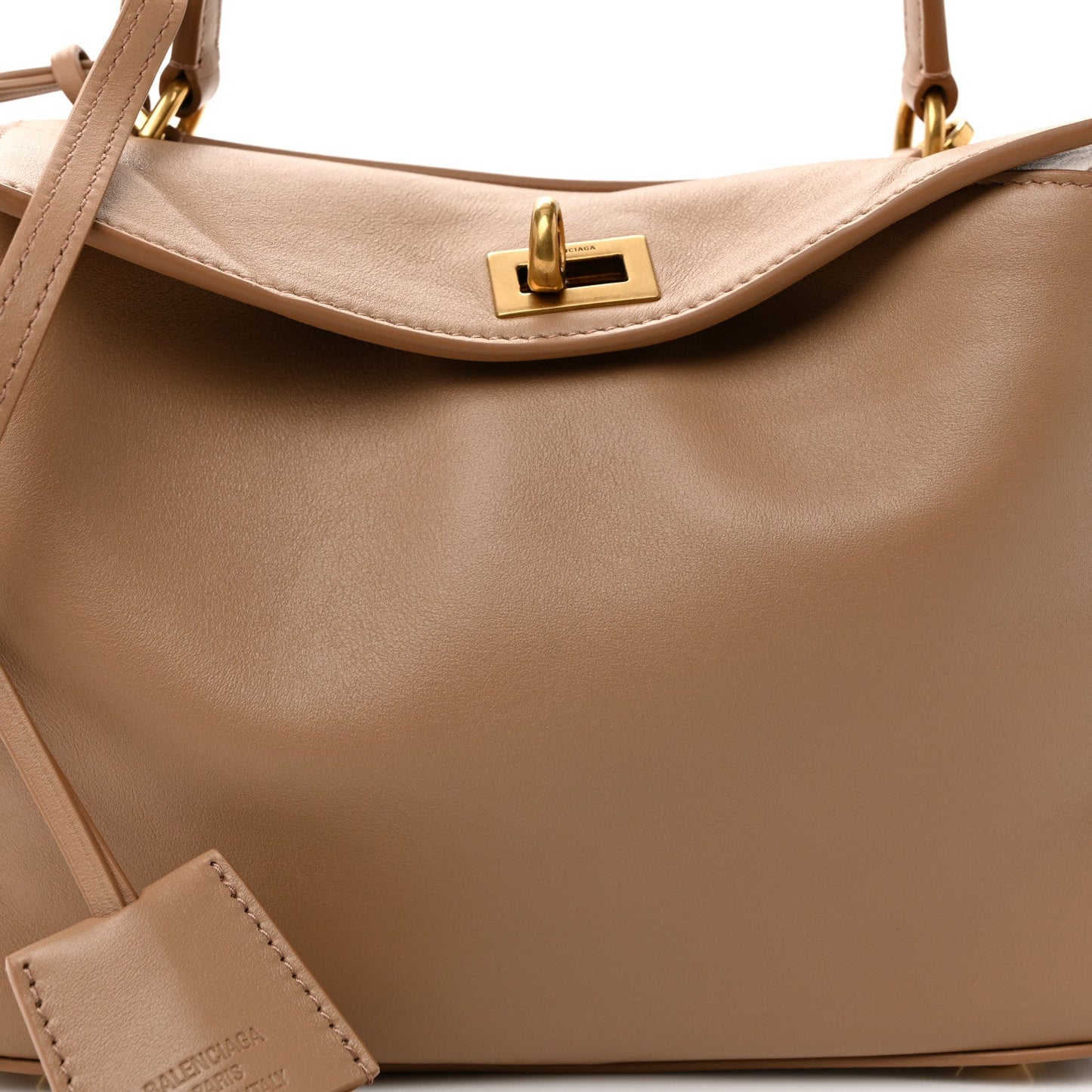 Natural Smooth Calfskin Mini Rodeo Top Handle Handbag Latte