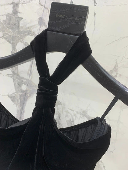 YSL 25S VELVET HALTER TOP STYLE 129