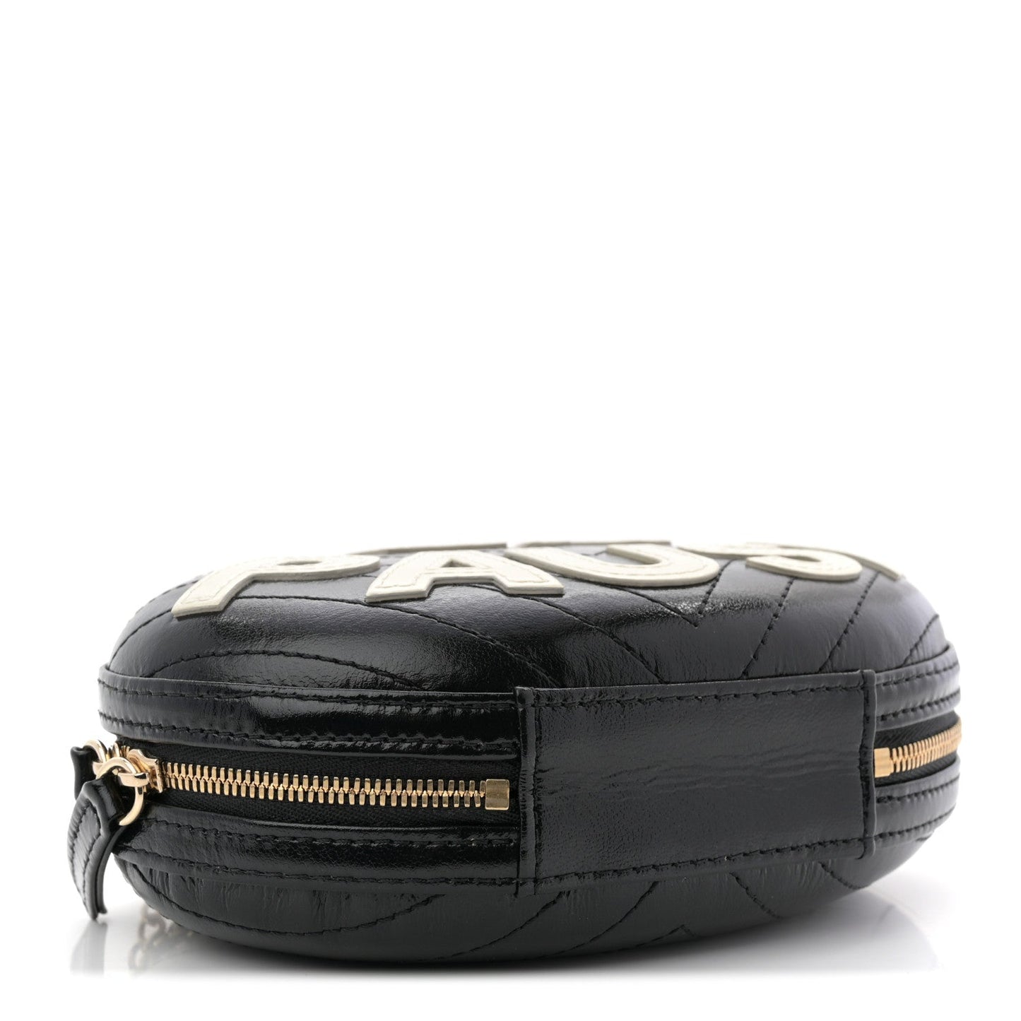Lambskin Embroidered Chevron Quilted La Pausa Tassel Clutch Black