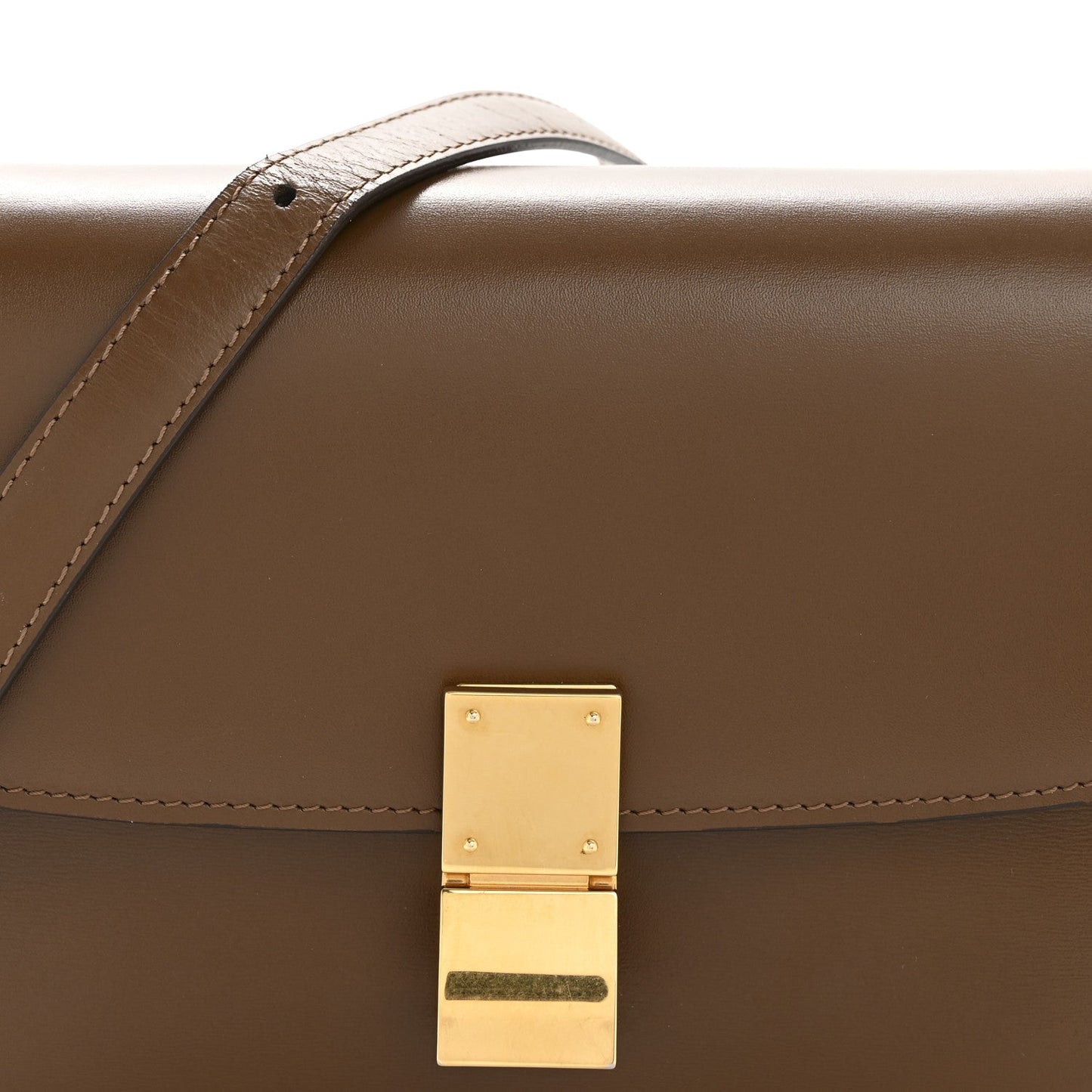 Smooth Calfskin Small Classic Box Flap Bag Camel
