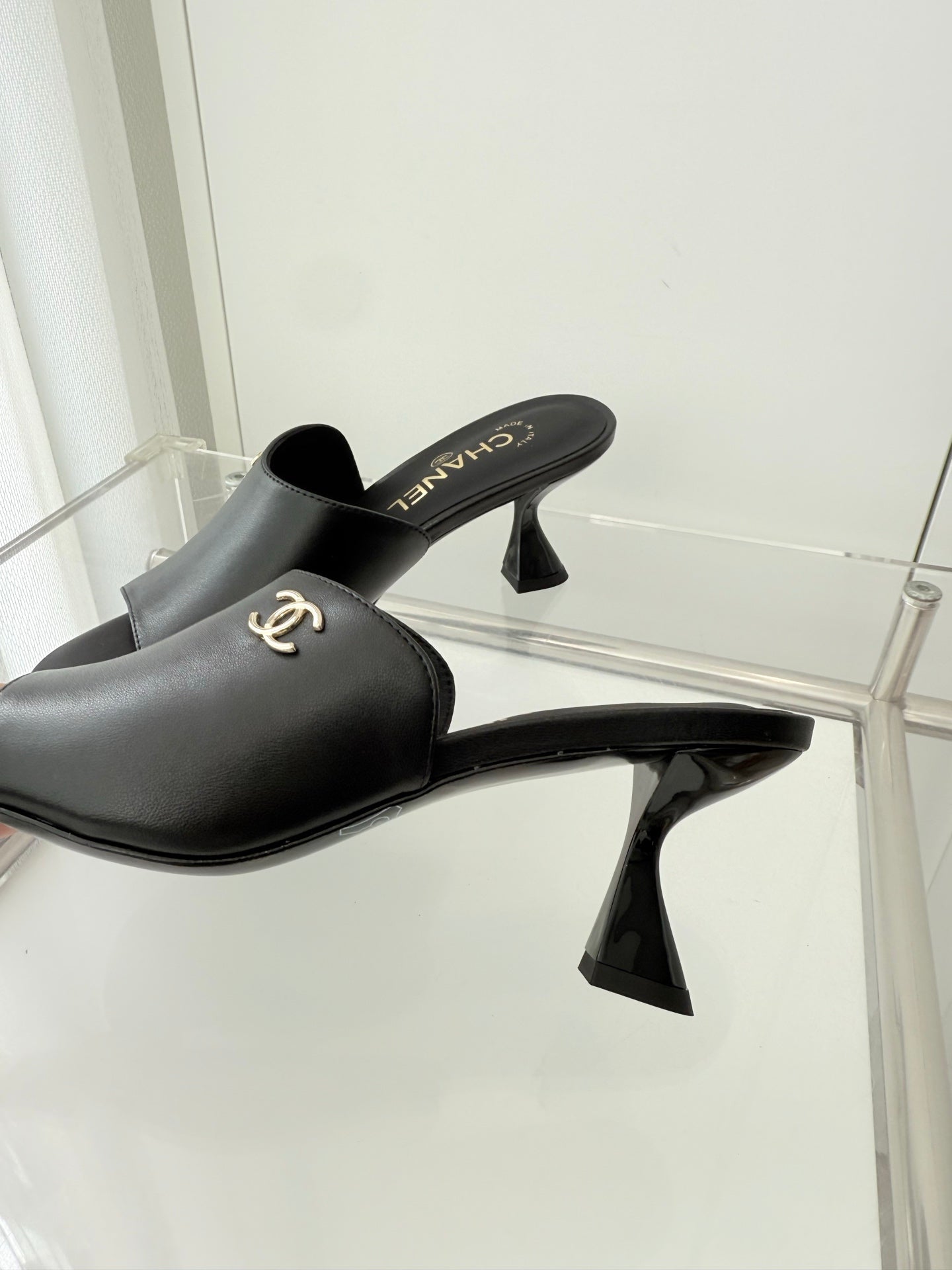 Chanel 26 Sandal 70 Black in Lambskin 597364
