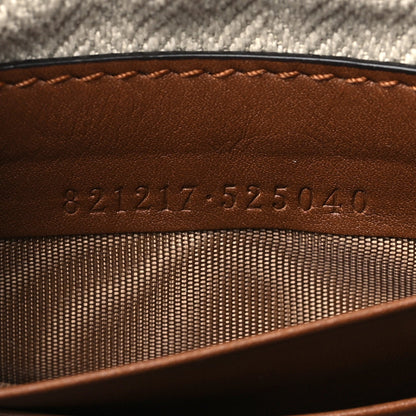 GG Supreme Monogram Textured Calfskin Emblem Mini Crossbody Beige Dark Brown