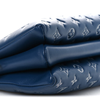 Lambskin Embossed Monogram Coussin PM Denim Blue