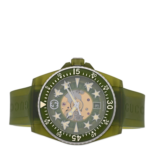 Stainless Steel Rubber 40mm Dive Quartz Watch Green