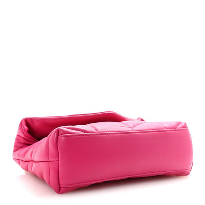 Lambskin Quilted Toy Loulou Puffer Monogram Chain Satchel Bubblegum