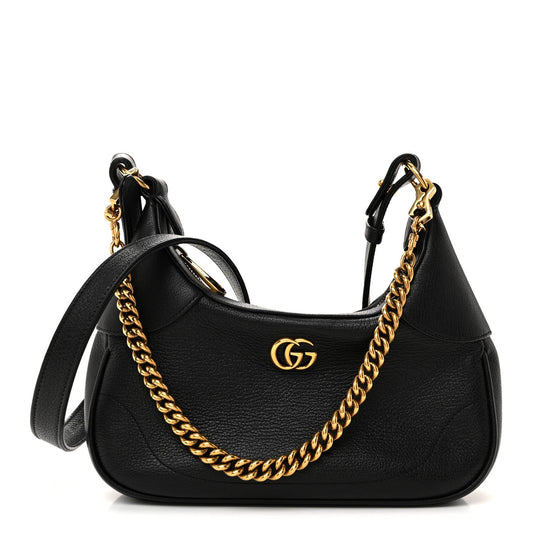 Goatskin Small Aphrodite Shoulder Bag Black