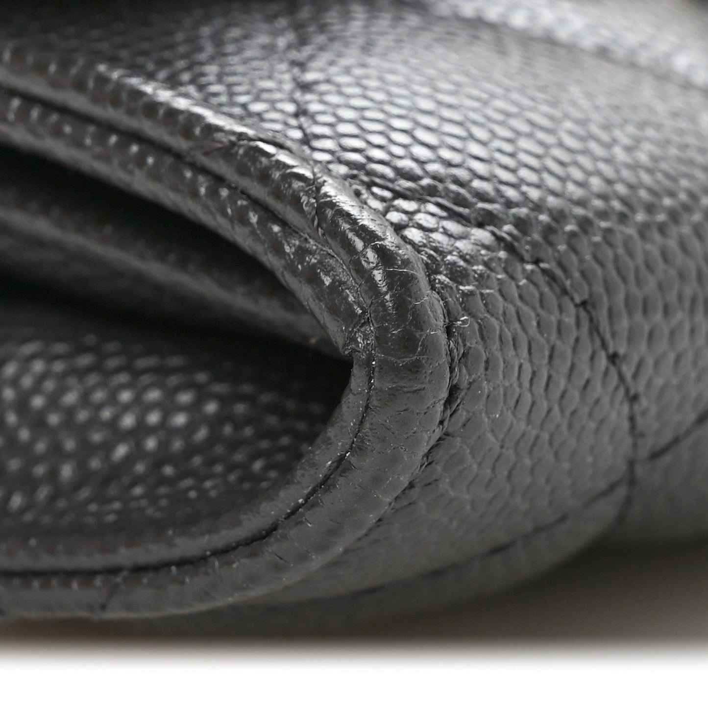 Caviar Quilted Bracelet On Chain Clutch Grey
