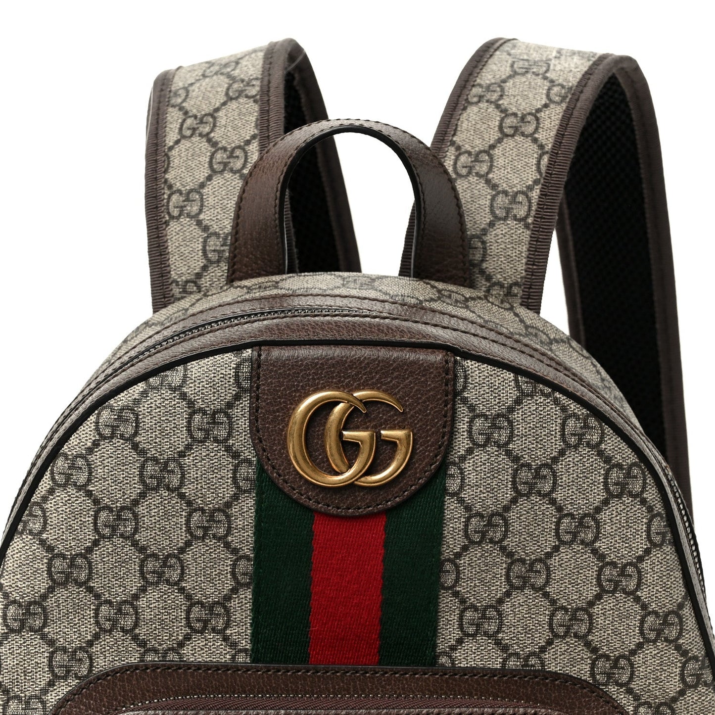 GG Supreme Monogram Calfskin Web Small Ophidia Day Backpack Beige Ebony New Acero