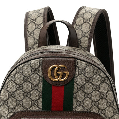 GG Supreme Monogram Calfskin Web Small Ophidia Day Backpack Beige Ebony New Acero