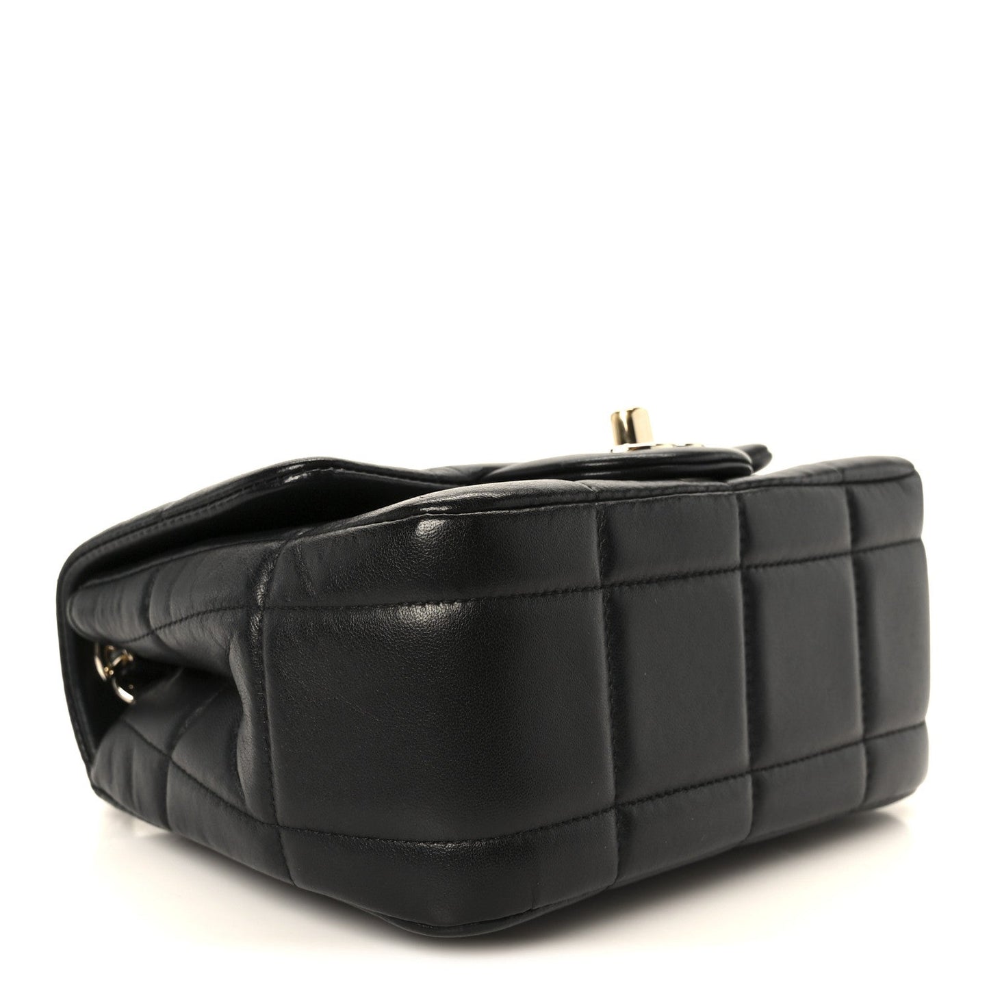 Lambskin Resin Crystal Square Quilted Mini Monacoco Flap Black