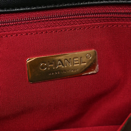 Goatskin Quilted Maxi Chanel 19 Flap Black