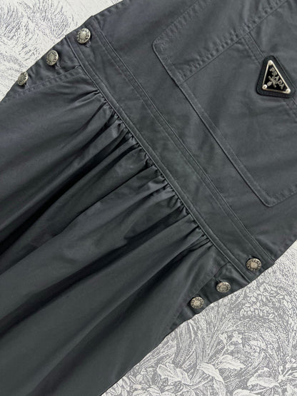 Prada 25 Suspender Dress Gray Cotton