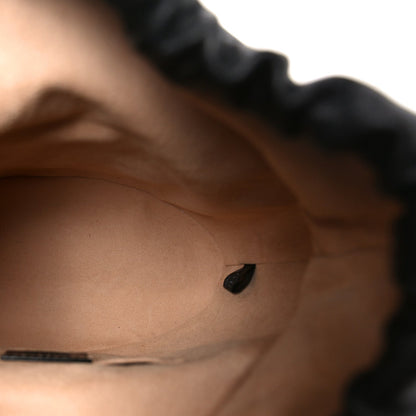Azalea Sakai Calfskin Horsebit 1955 Drawstring Bucket Bag Black