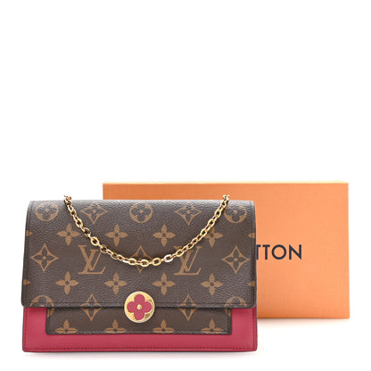 Monogram Flore Chain Wallet Fuchsia