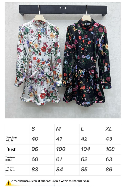 GG SS26 Flora Print Mini Dress White Multicolor Silk 351773
