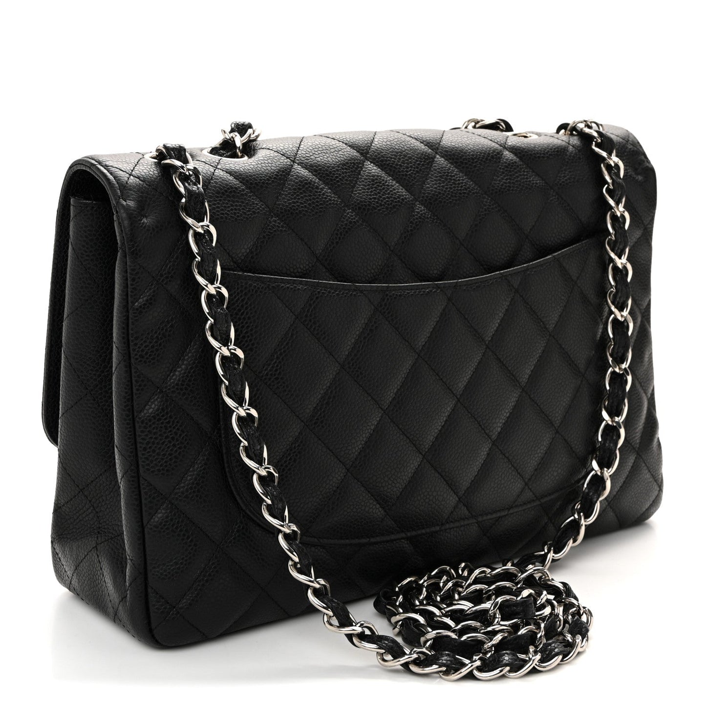 Caviar Quilted Jumbo Single Flap Black