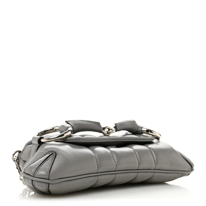 Nappa Vertical Matelasse Small Maxi Horsebit Chain Shoulder Bag Gray