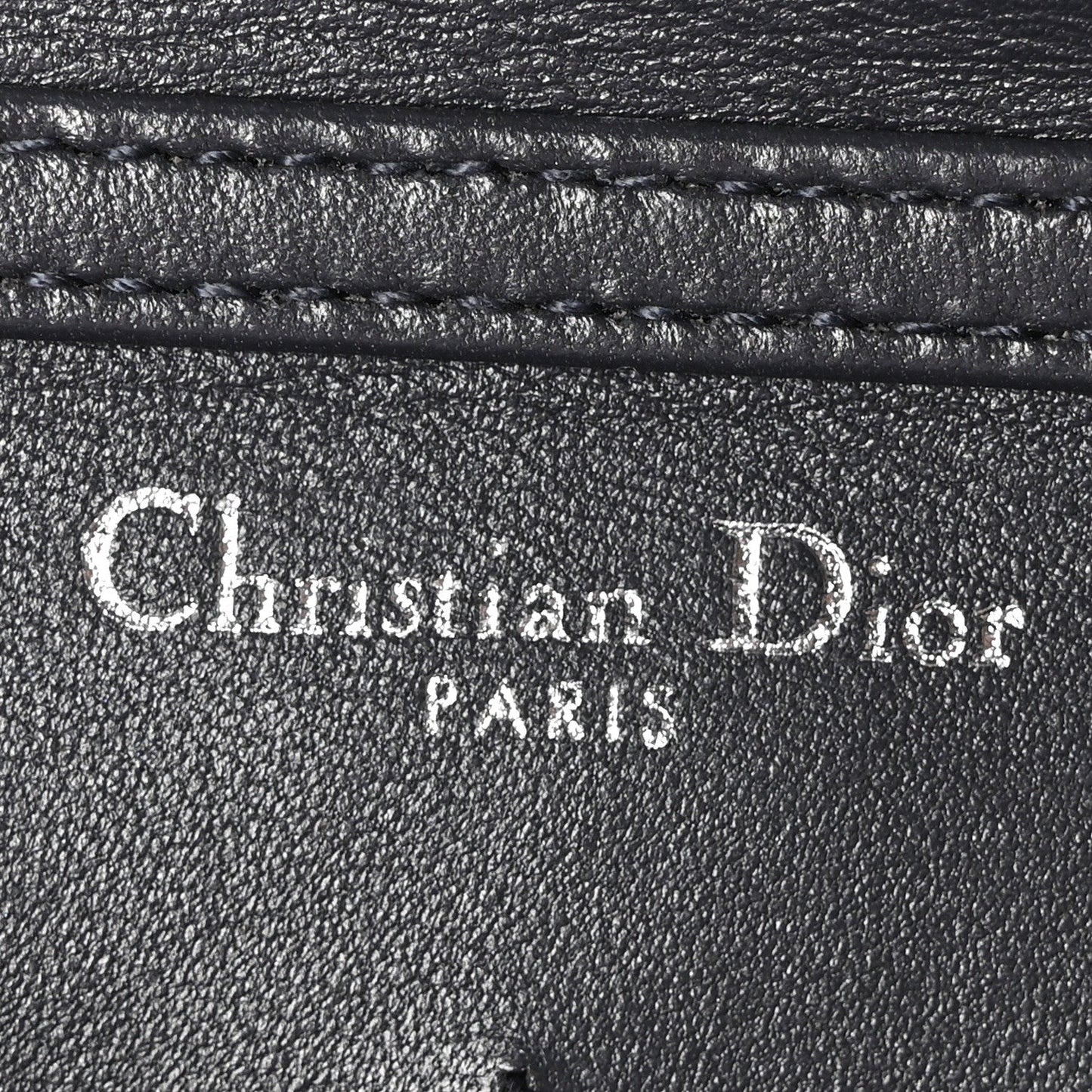 Metallic Patent Micro-Cannage Diorama Wallet on Chain Pouch Silver