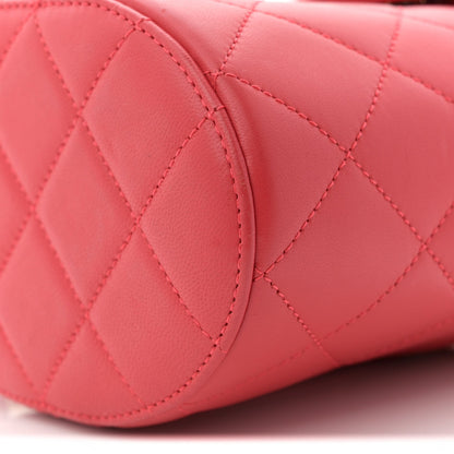 Lambskin Resin Elegant Chain Vanity Case Red