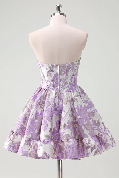 omberprom Fashion Homecoming Dress Cute Ball Gown Satin with Ruffle Sweetheart