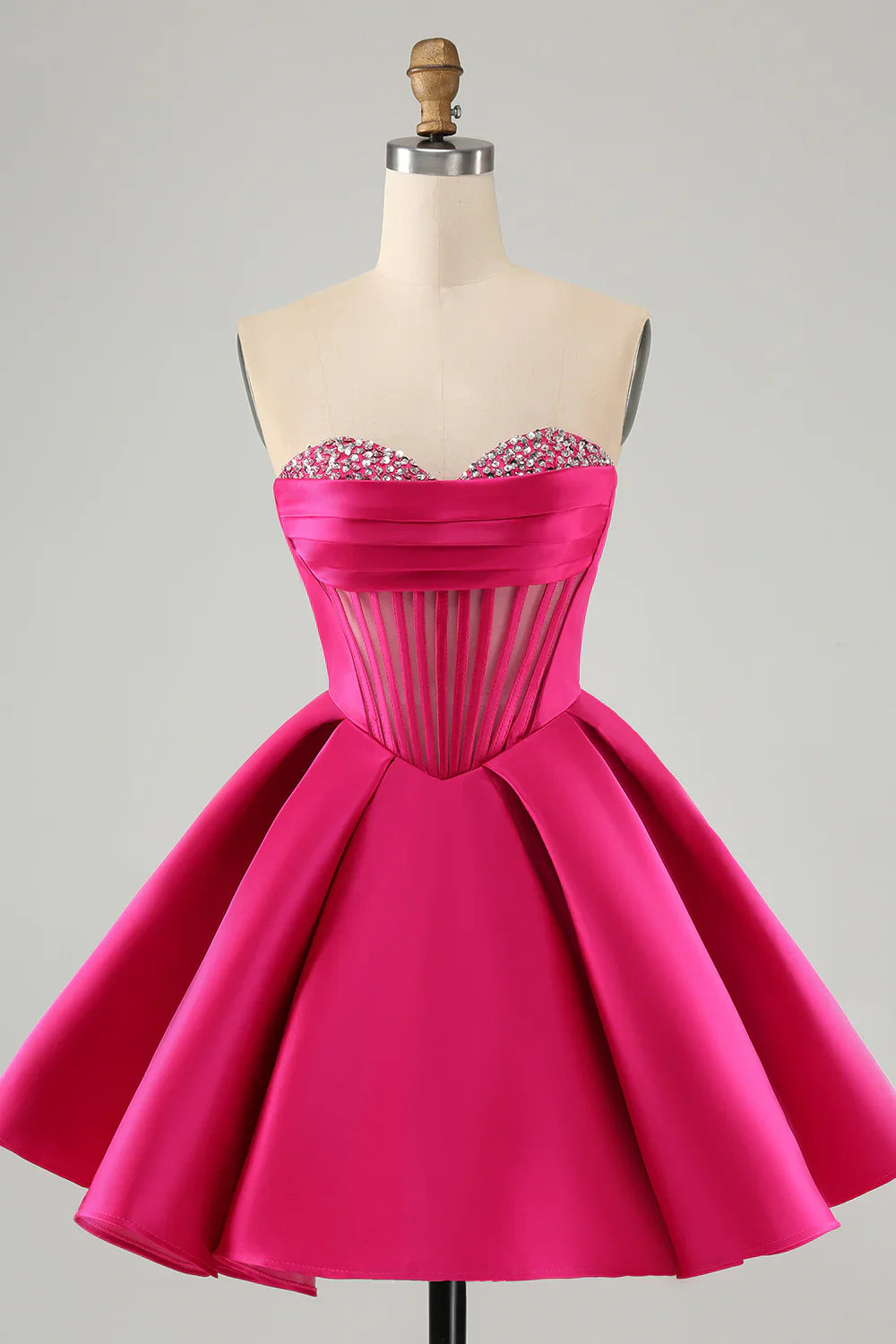 omberprom Homecoming Dress Cute Green A Line Sweetheart Corset with Beading