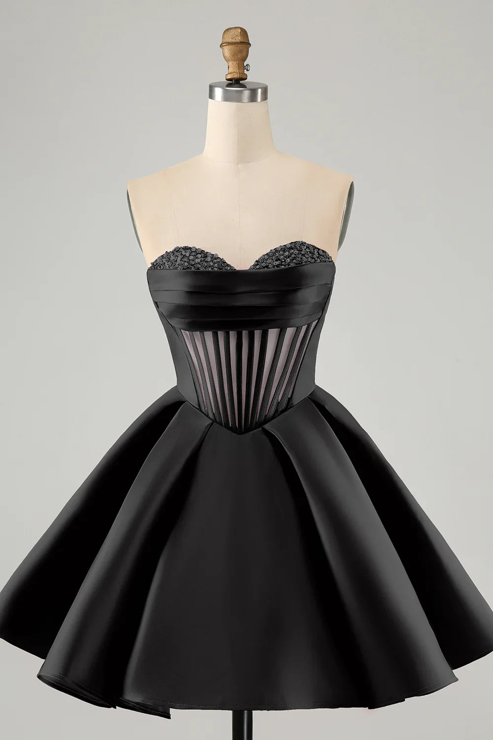 omberprom Homecoming Dress Cute Green A Line Sweetheart Corset with Beading