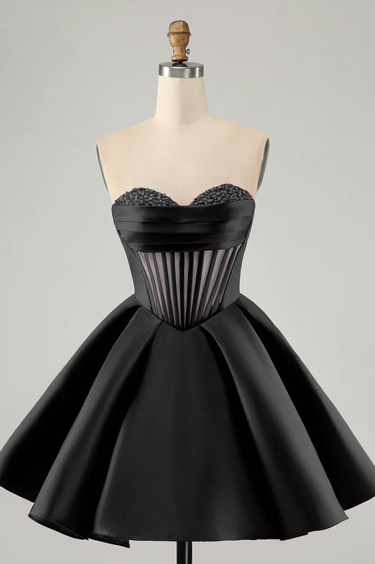 omberprom Homecoming Dress Cute Green A Line Sweetheart Corset with Beading