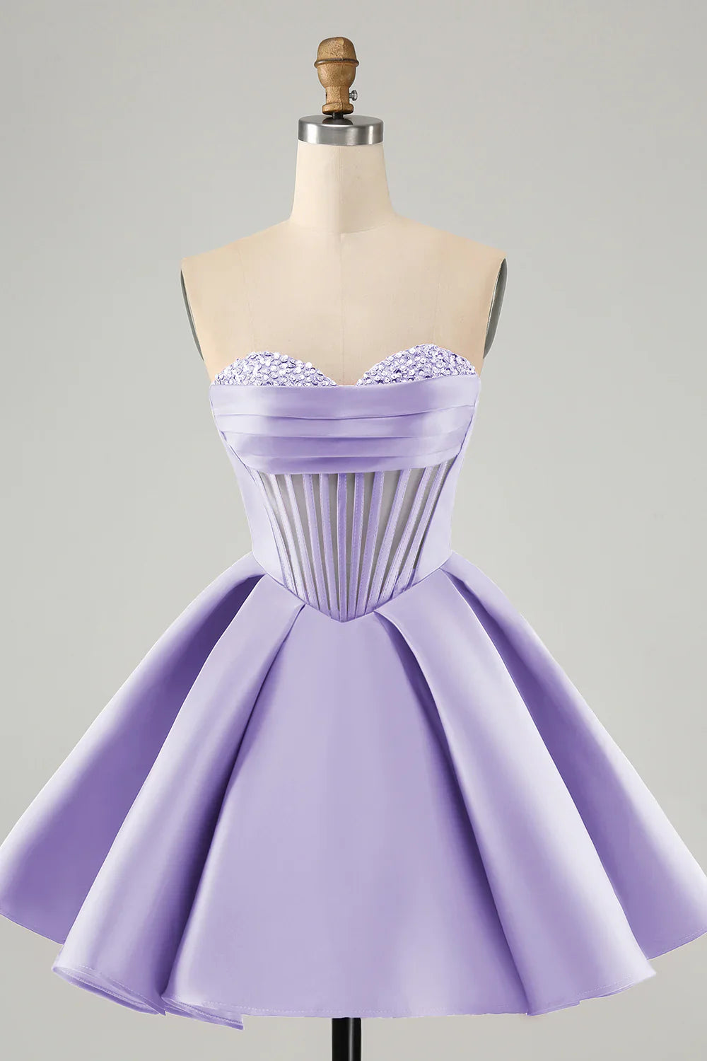 omberprom Homecoming Dress Cute Green A Line Sweetheart Corset with Beading