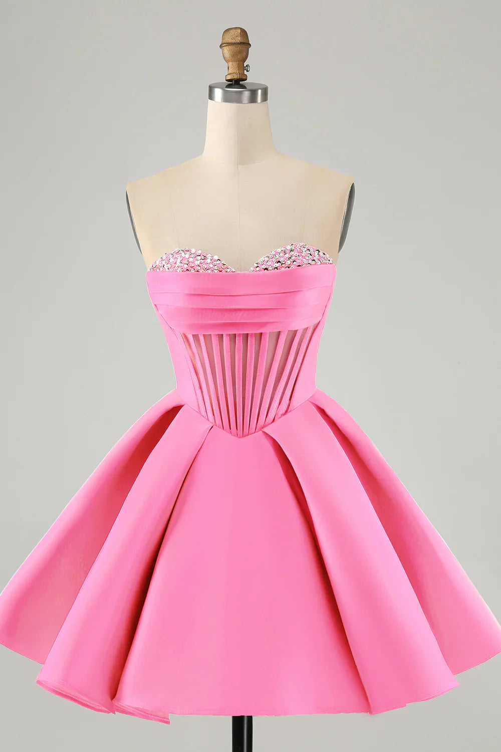 omberprom Homecoming Dress Cute Green A Line Sweetheart Corset with Beading