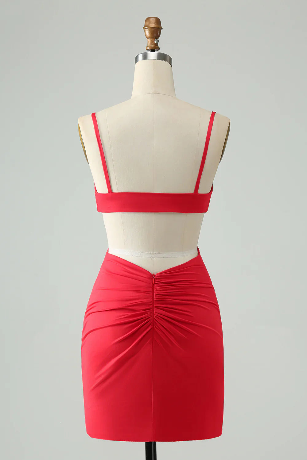 omberprom Homecoming Dress Spaghetti Straps with Hollow Out Graduation Dress Simple Party Dress