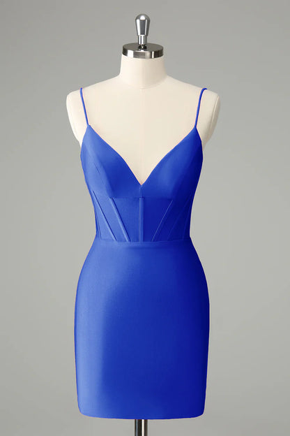 omberprom Homecoming Dress Spaghetti Straps Short Graduation Dresses Simple Party Dress