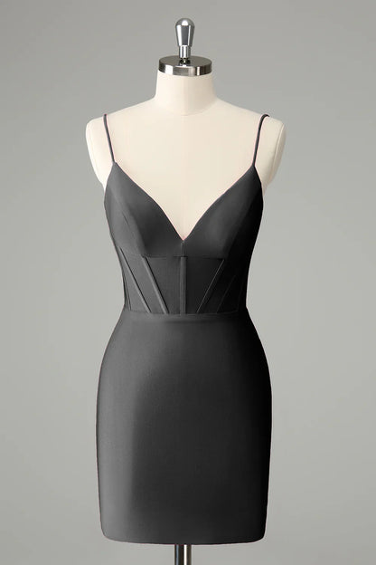omberprom Homecoming Dress Spaghetti Straps Short Graduation Dresses Simple Party Dress