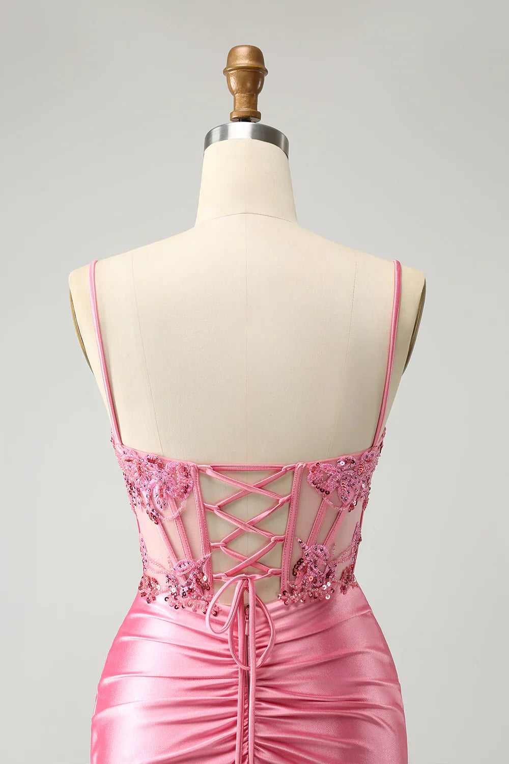 omberprom Elegant Homecoming Dress Pink Glitter Sequins Corset Graduation Dresses