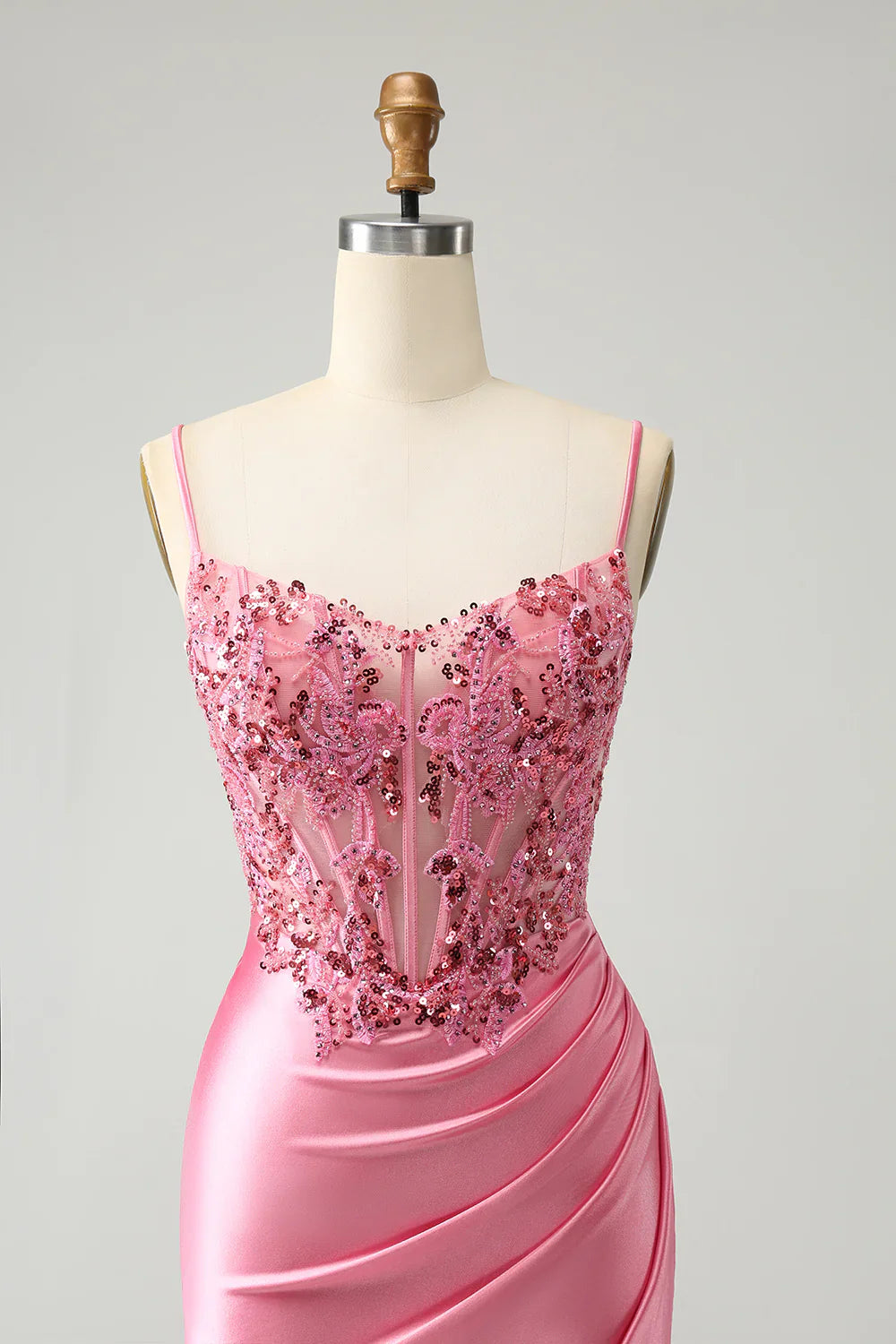 omberprom Elegant Homecoming Dress Pink Glitter Sequins Corset Graduation Dresses