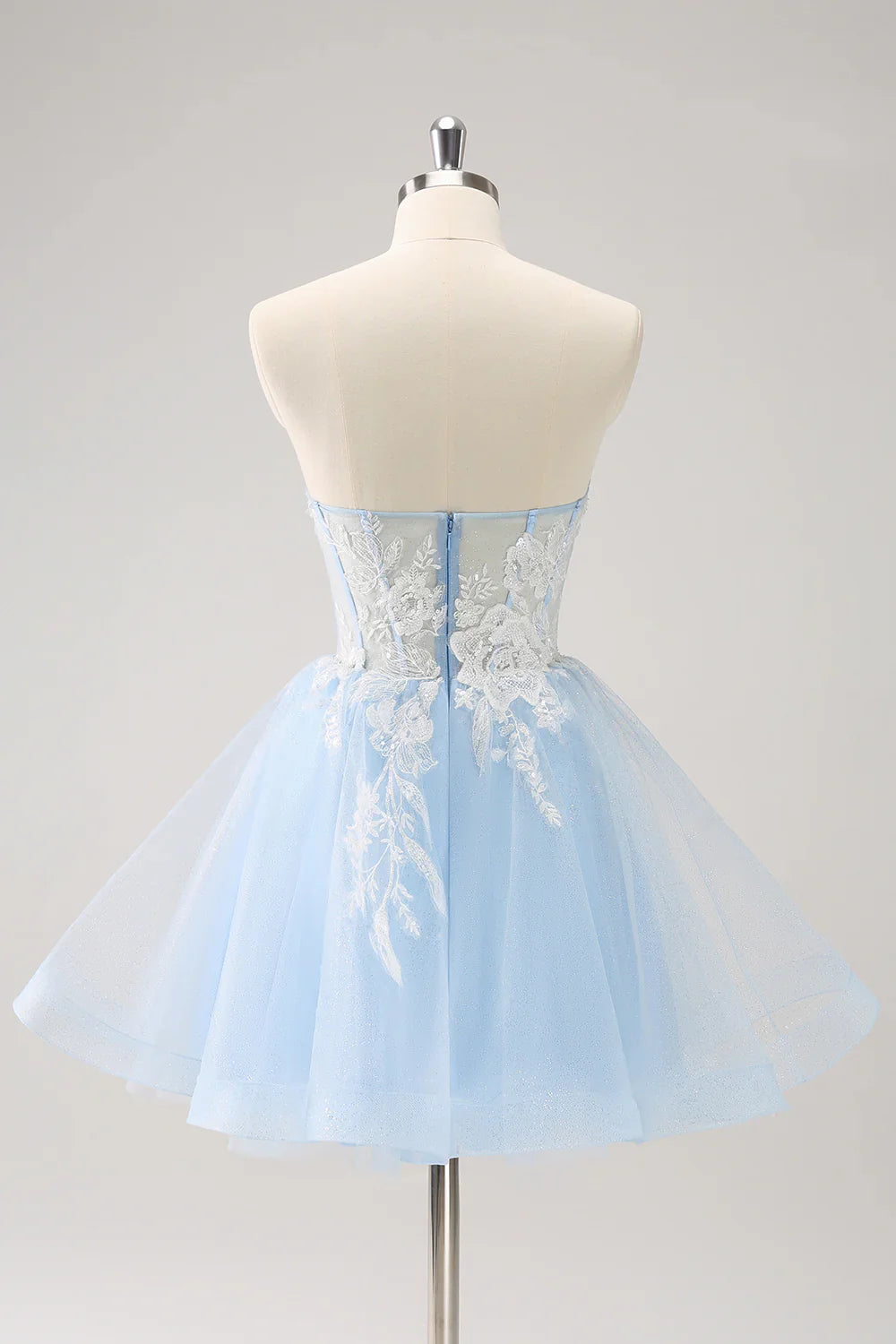 omberprom A Line Graduation Dresses Blue Homecoming Dress with Appliques Charming Evening Party Dress