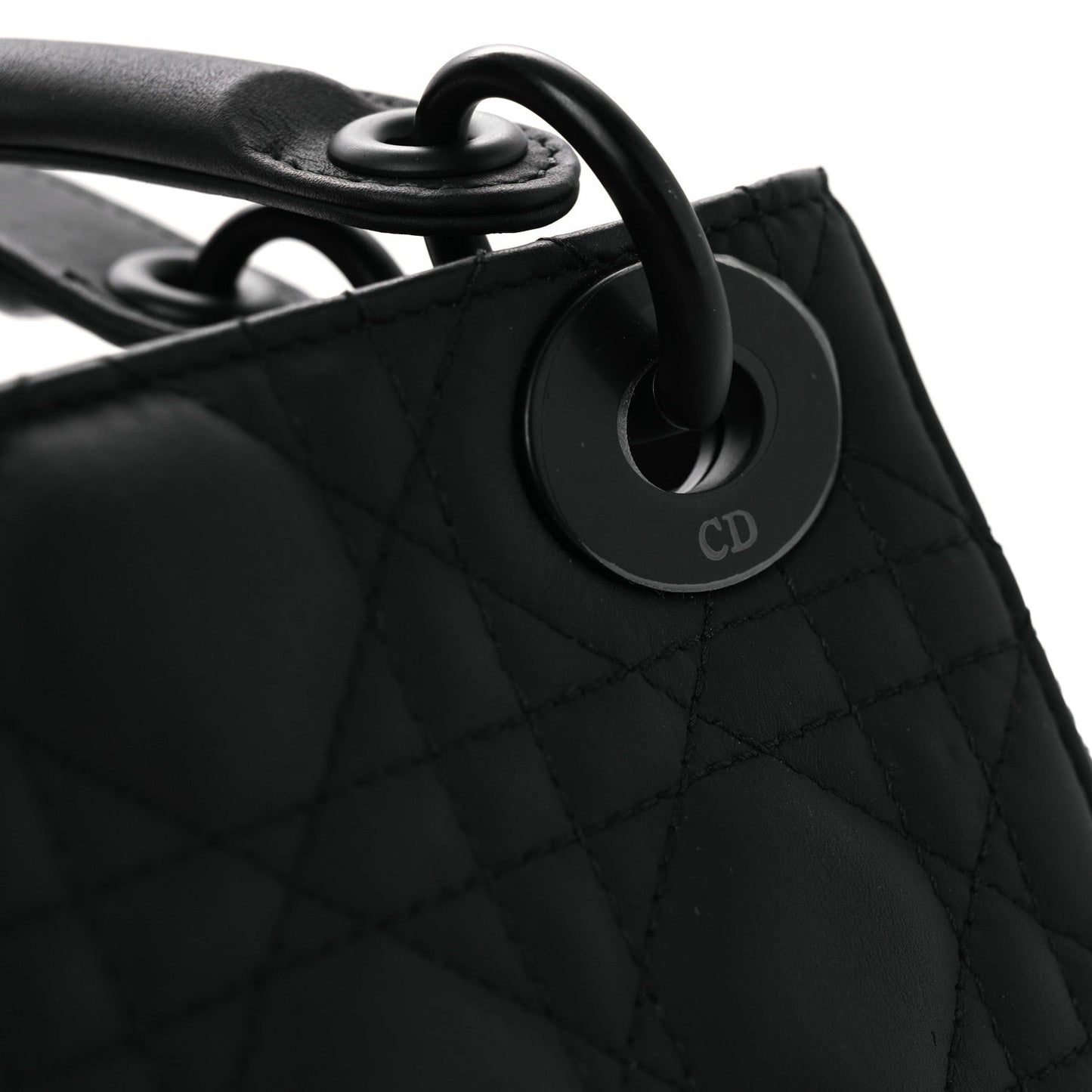 Ultra Matte Calfskin Cannage Mini Lady Dior Black