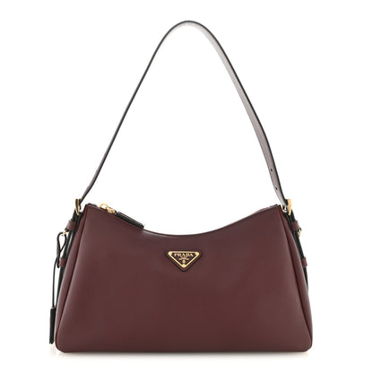 Soft Calfskin Medium Aimée Shoulder Bag Burgundy
