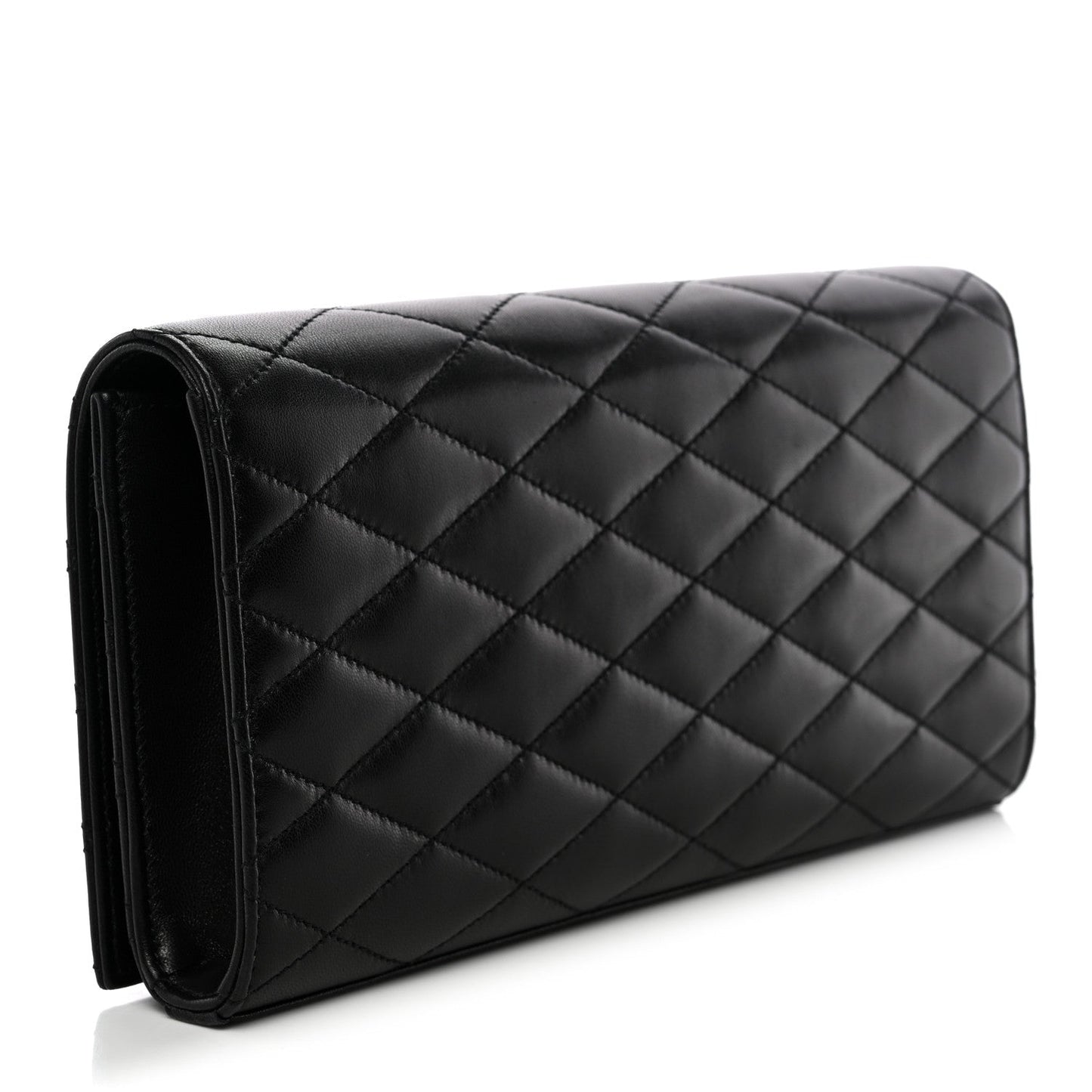 Lambskin Quilted Kate Clutch Black