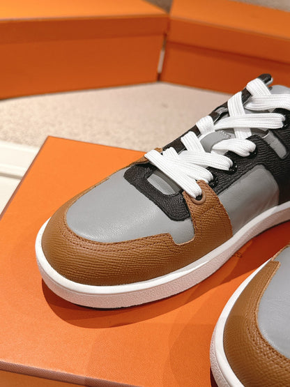 HM 25ss Sneakers Gray Black Brown Cowhide 577546