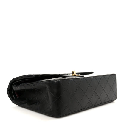 Lambskin Quilted Small Double Flap Black