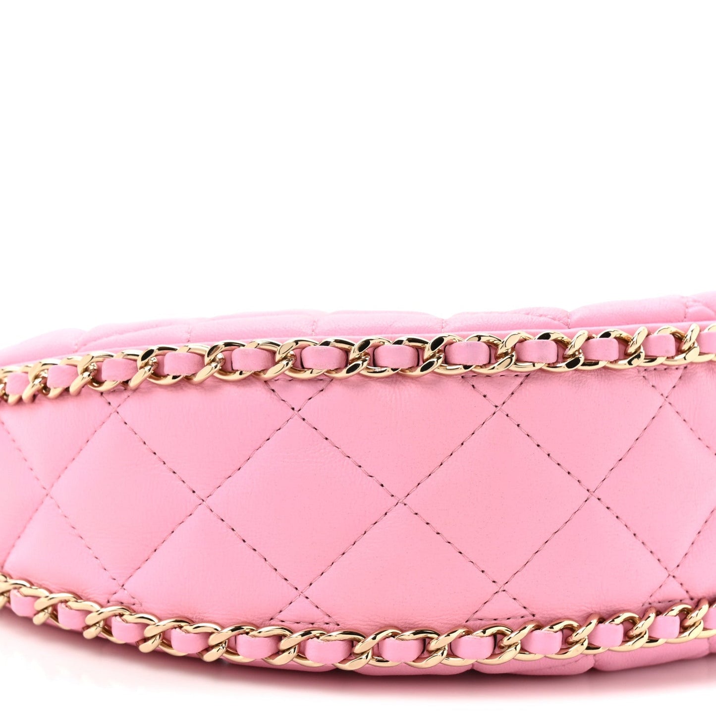 Lambskin Quilted Small Hobo Bag Pink