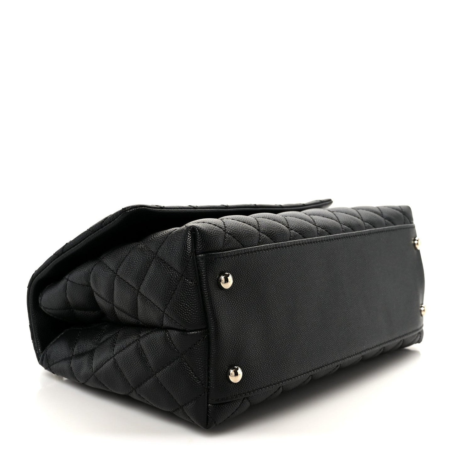 Caviar Quilted Small Coco Handle Flap Black