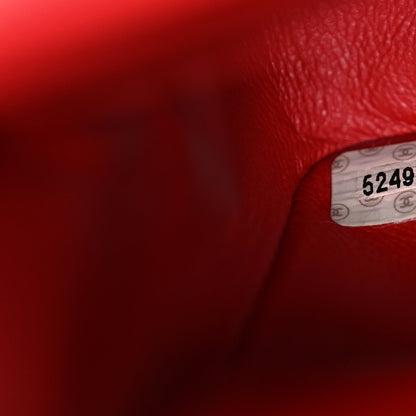 Lambskin Quilted Medium Double Flap Red