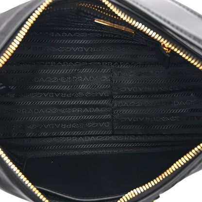 Re-Nylon Vitello Large Aimee Shoulder Bag Black