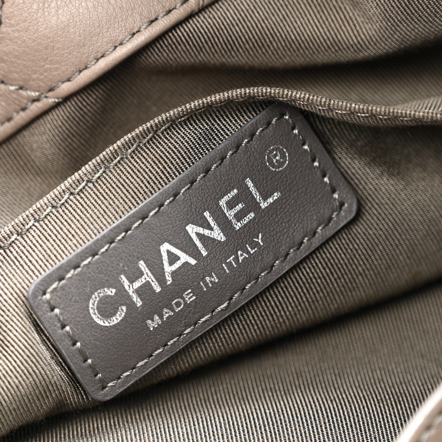 Calfskin Stitched Large Hobo Grey