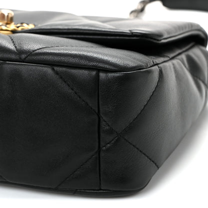 Lambskin Quilted Medium Chanel 19 Flap Black