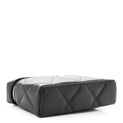Caviar Quilted Top Handle Slim Vanity With Chain Black