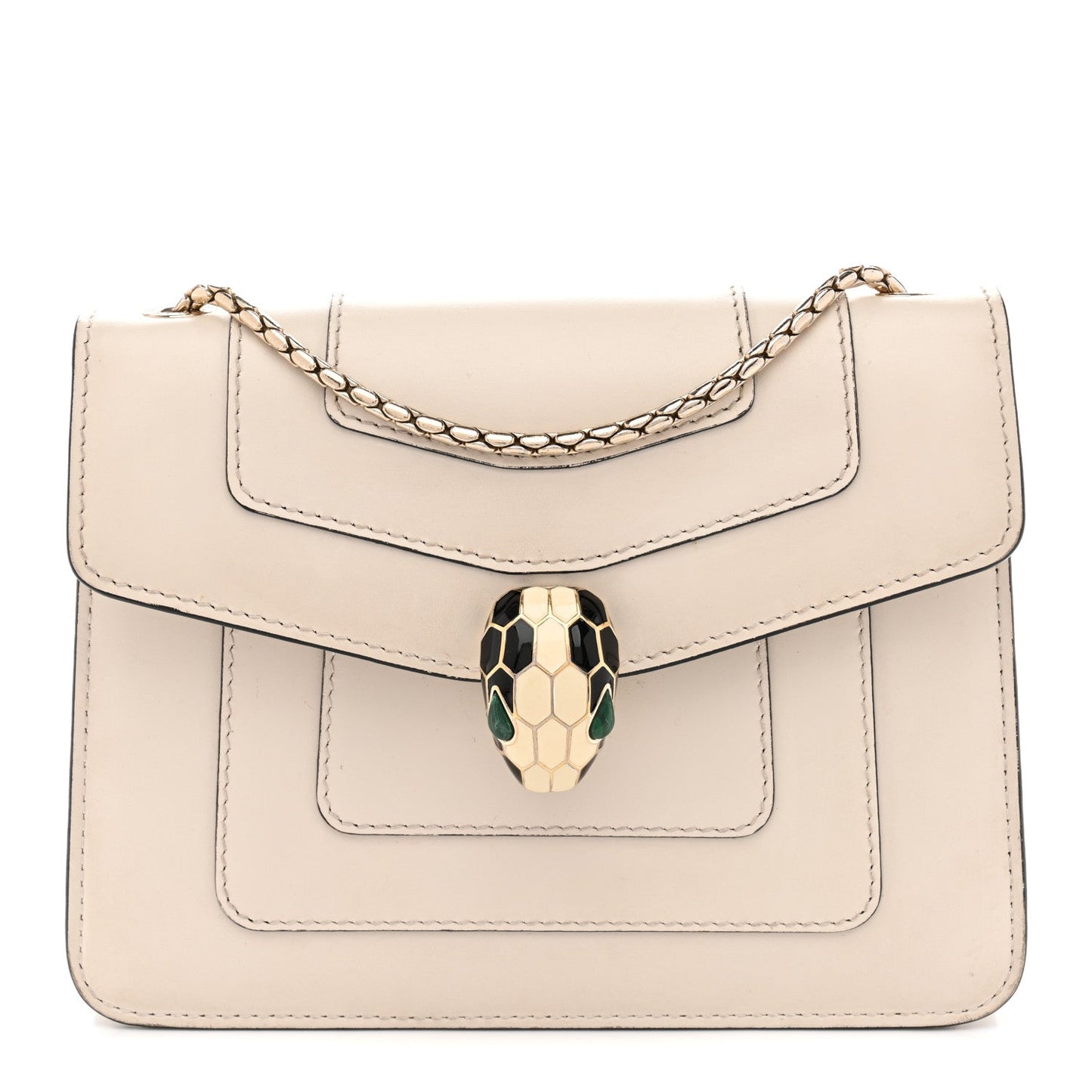 Calfskin Small Serpenti Forever Crossbody Bag White Agate