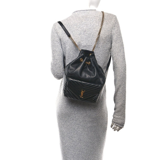 Lambskin Matelasse Monogram Joe Backpack Black
